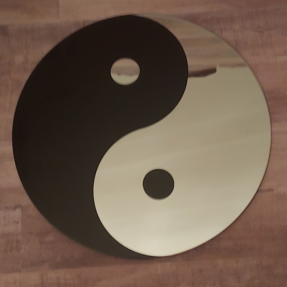 Large Yin Yang Wall Hanging Mirror Black White Boho Bohemian Decor Home Accent - Picture 3 of 8
